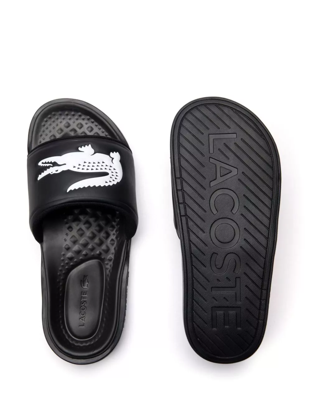 Affordable Lacoste Croco Dualiste logo strap slides Men 0113