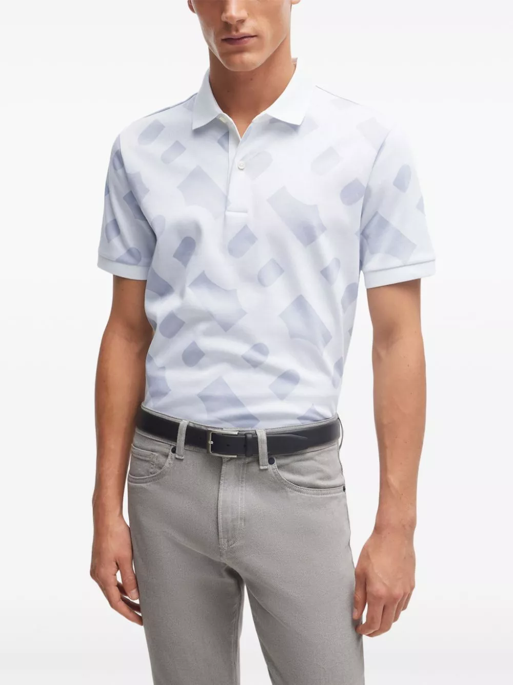 Cheap Lacoste monogram pattern polo shirt Men 0123