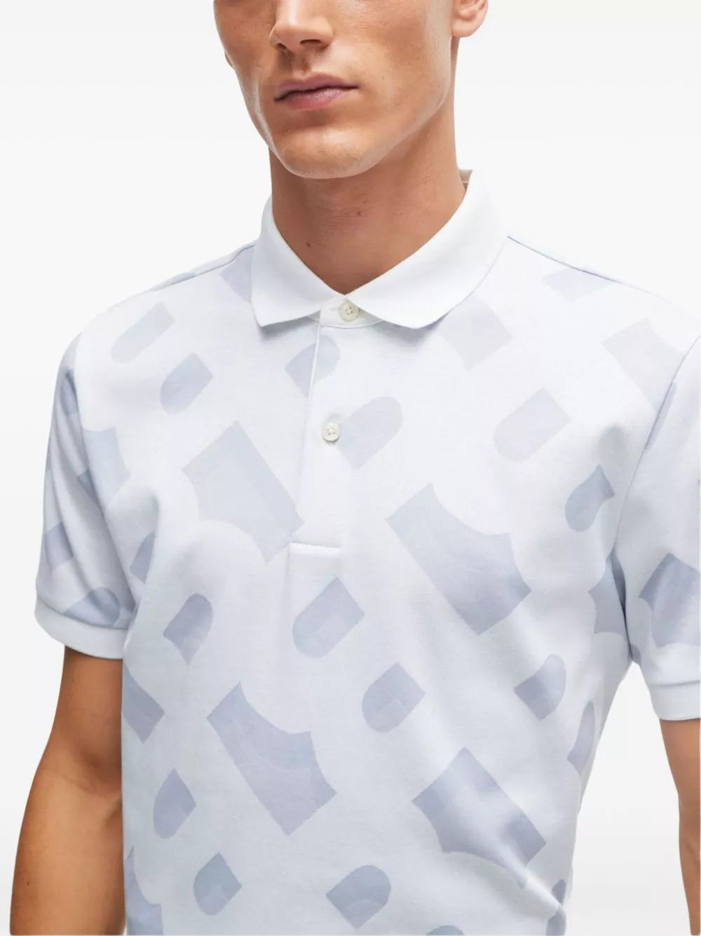 Cheap Lacoste monogram pattern polo shirt Men 0123