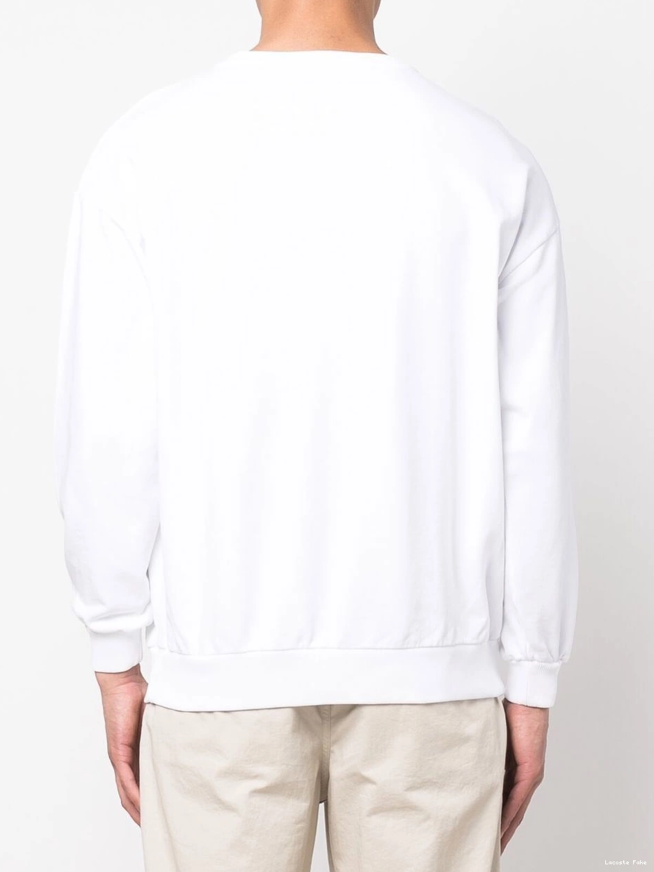 Affordable crew-neck Men logo-patch Lacoste sweatshirt 0223