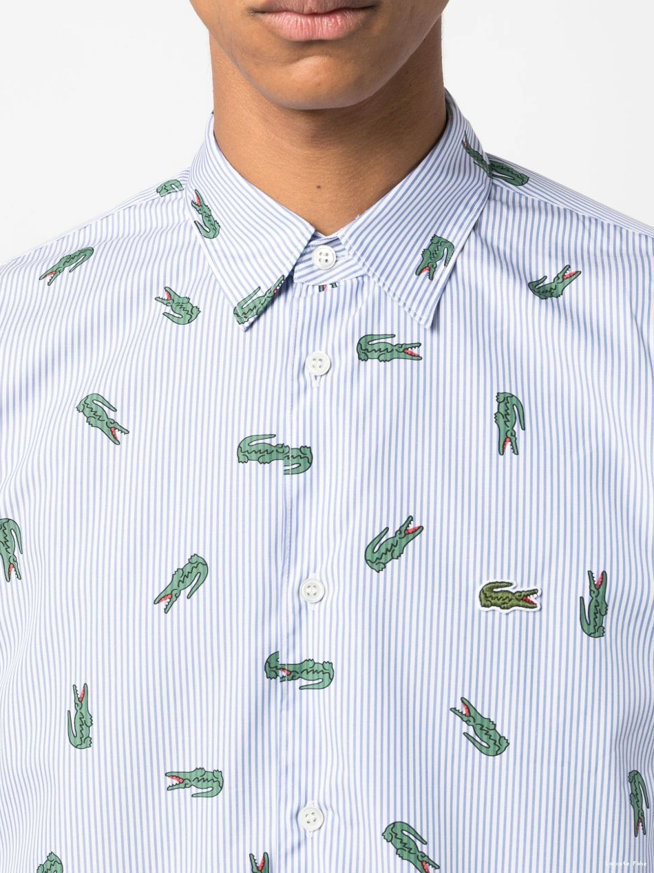 Affordable Des Shirt Men x Comme striped shirt logo Garcons Lacoste 0214