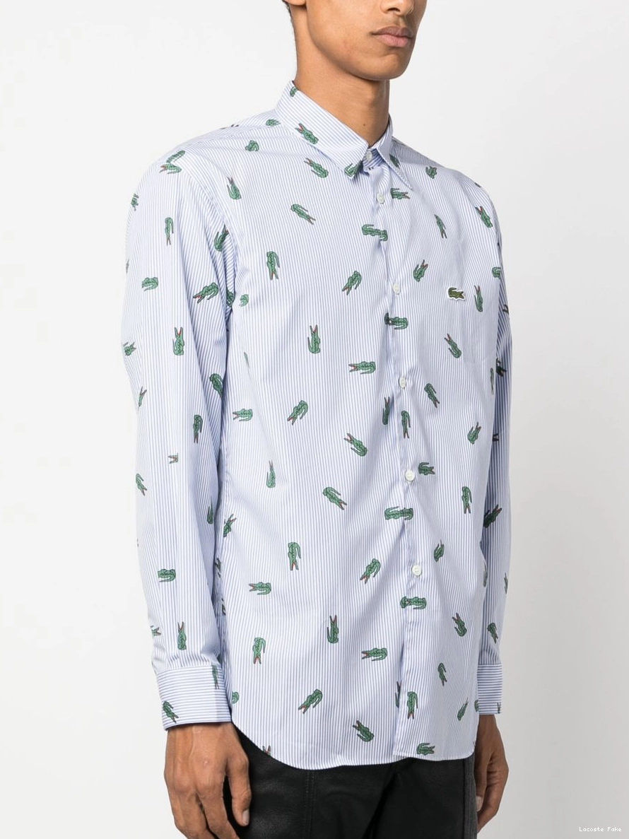 Affordable Des Shirt Men x Comme striped shirt logo Garcons Lacoste 0214