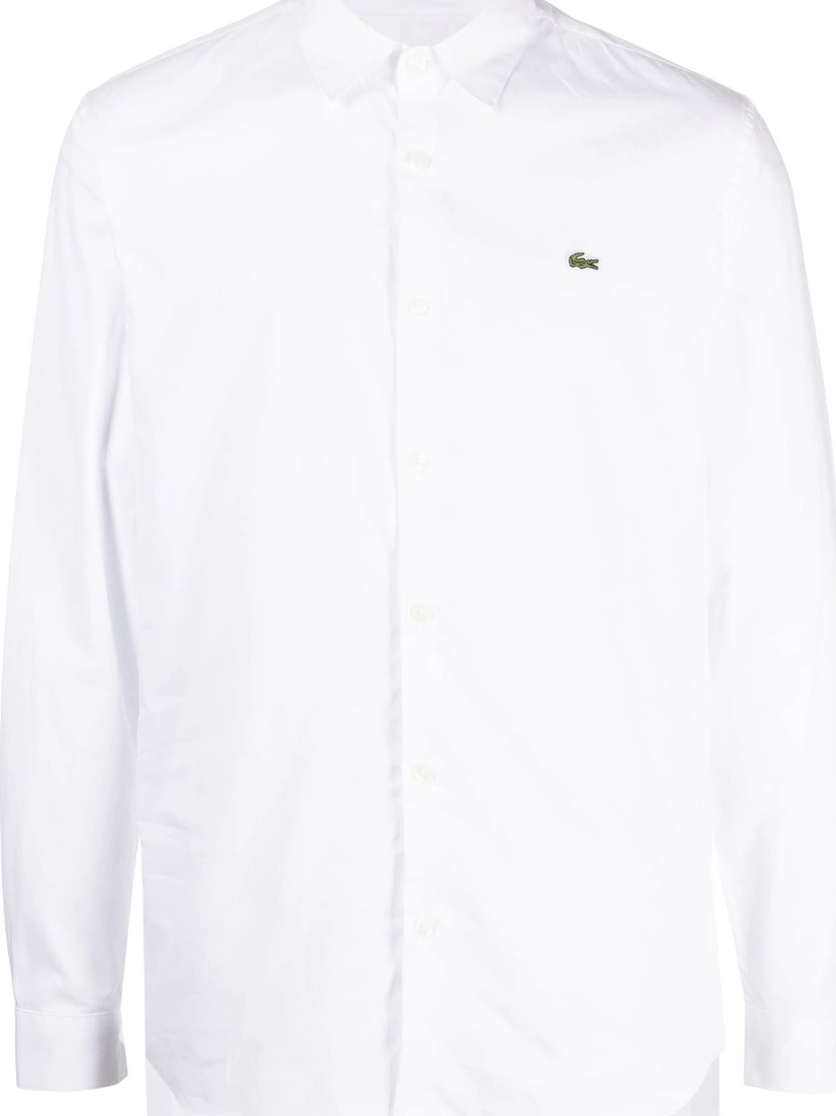 Cheap shirt cotton Men Lacoste poplin logo-embroidered 0215