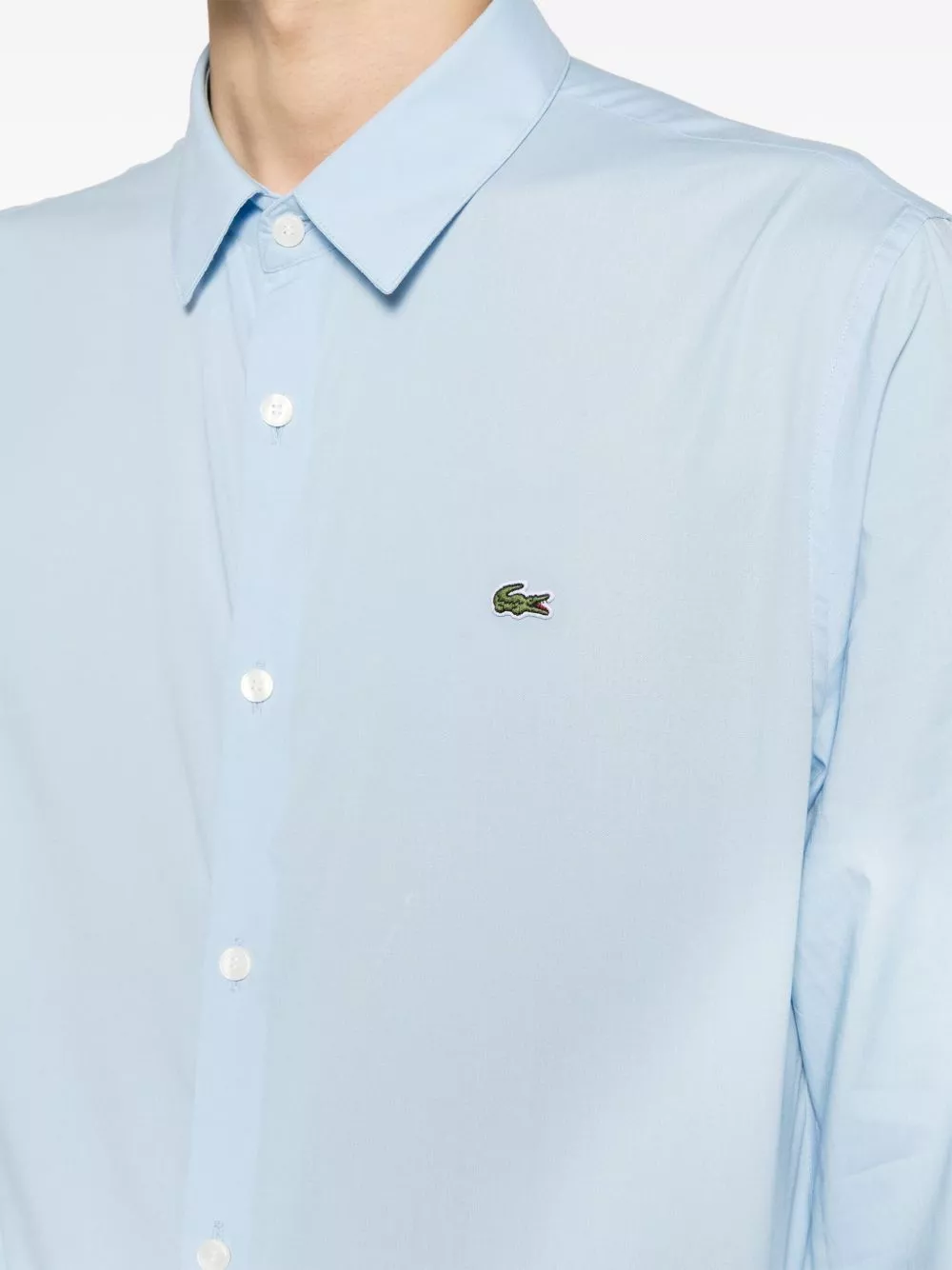 Cheap Lacoste logo-embroidered cotton-poplin shirt Men 0201