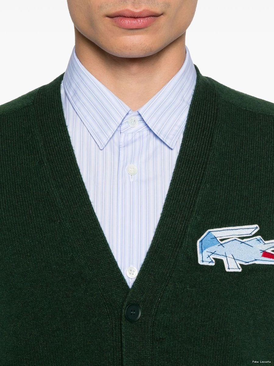 Affordable wool crocodile-emblem cardigan Lacoste Men 0219