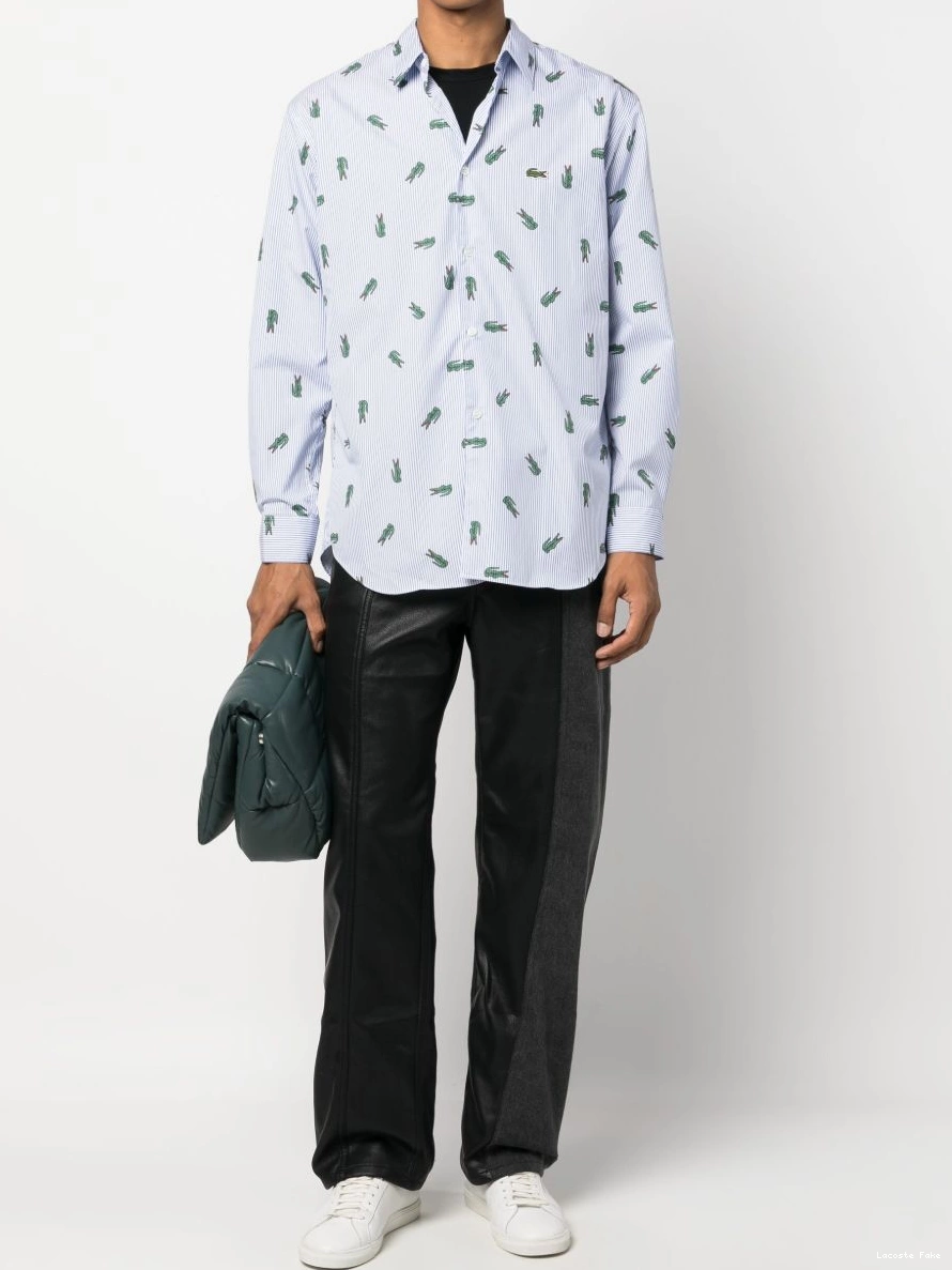 Affordable Des Shirt Men x Comme striped shirt logo Garcons Lacoste 0214