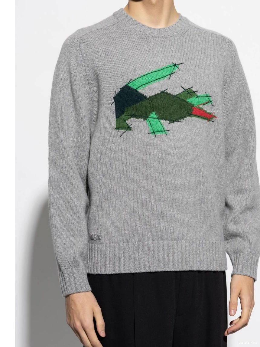 Affordable Crocodile-motif Men Lacoste wool jumper 0221