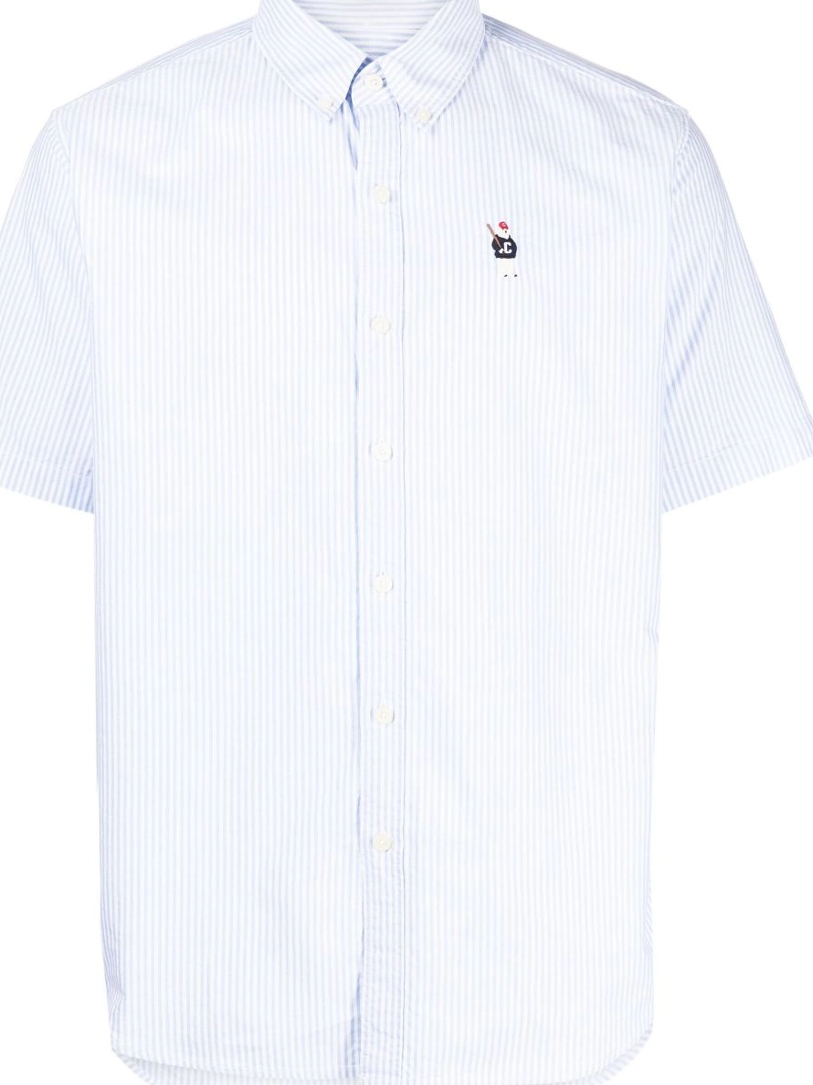 Cheap Men Lacoste logo-applique shirt striped 0216