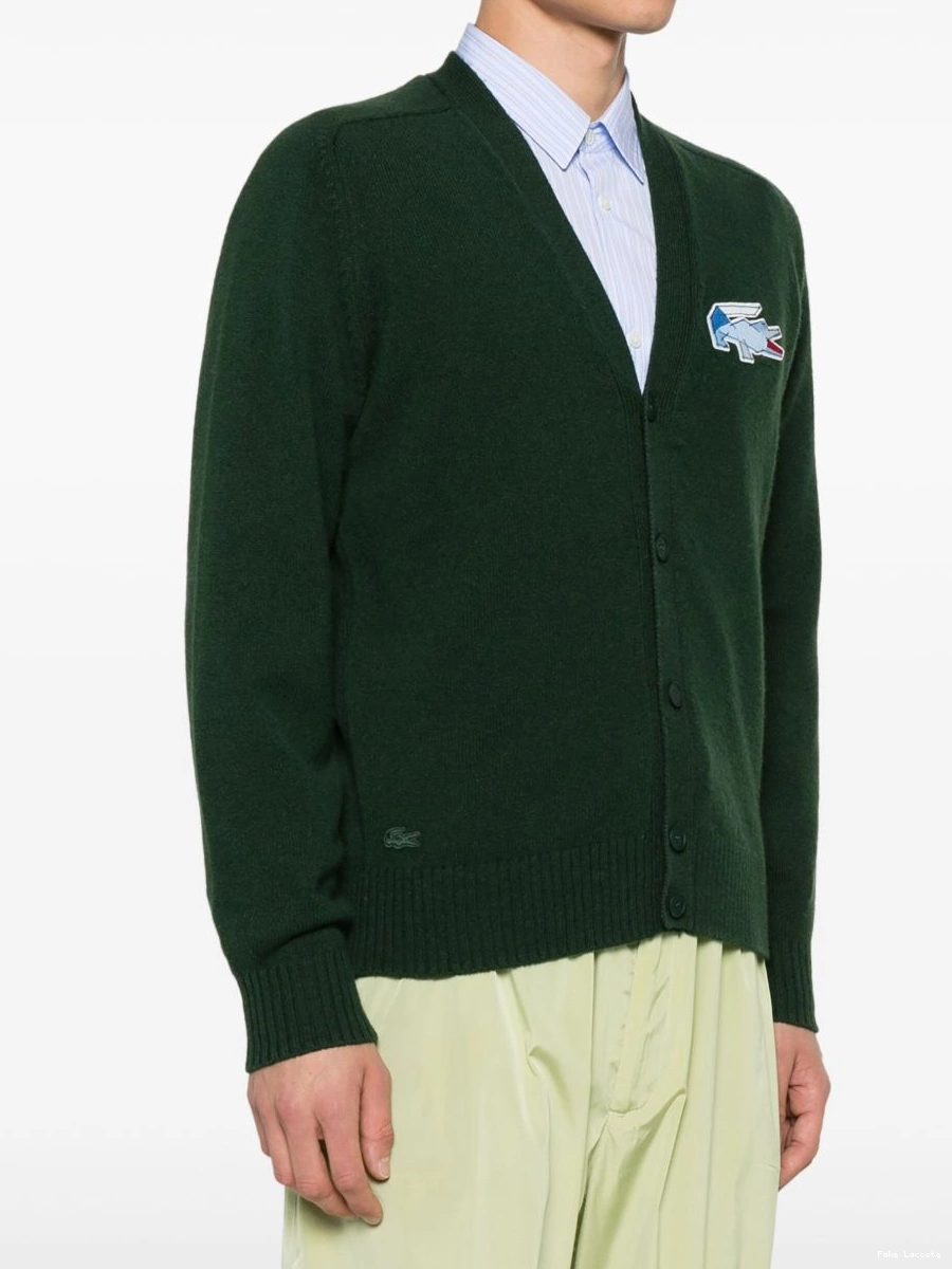 Cheap cardigan Men crocodile-emblem wool Lacoste 0210