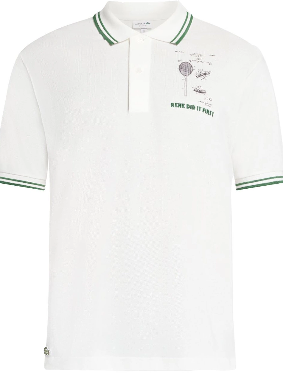 Affordable polo shirt Men slogan-embroidered Lacoste cotton 0218