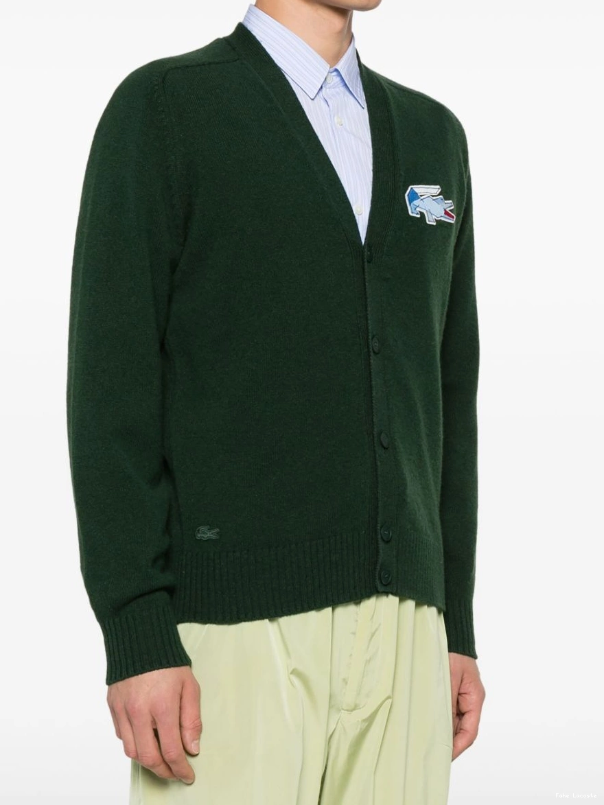 Affordable wool crocodile-emblem cardigan Lacoste Men 0219