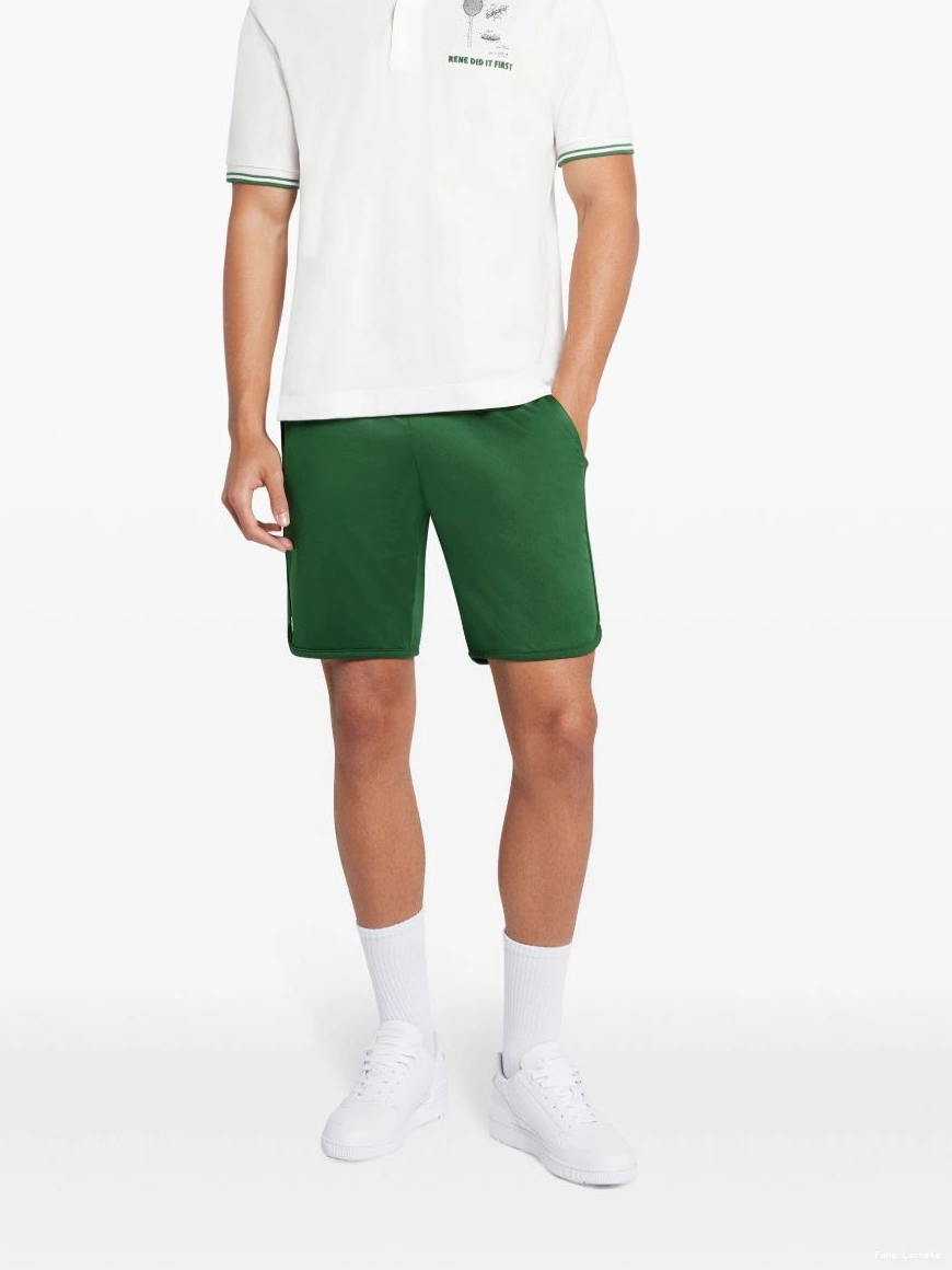 Affordable polo shirt Men slogan-embroidered Lacoste cotton 0218