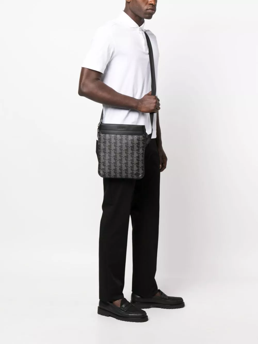 Affordable Lacoste The Blend monogram messenger bag Men 0203