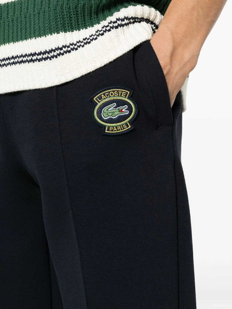 Cheap Men Lacoste pique-weave trousers logo-patch 0224