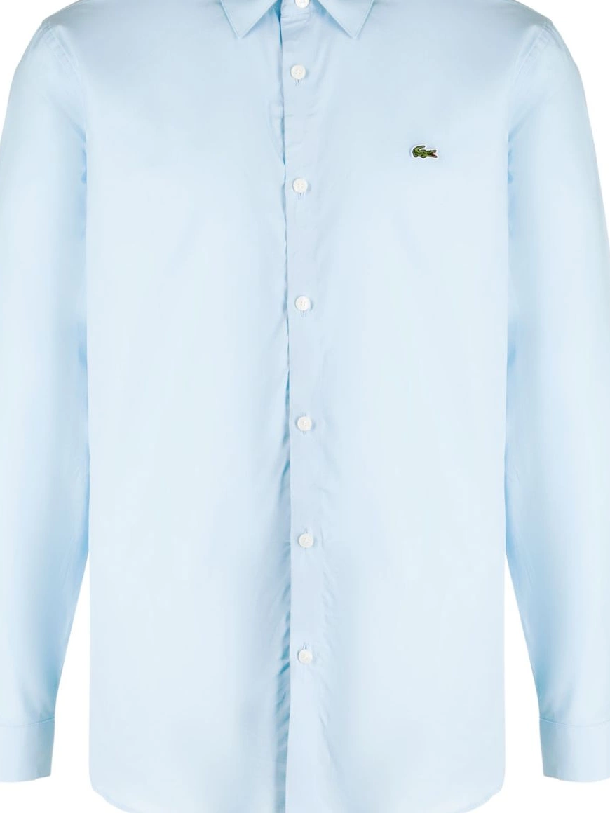 Cheap shirt cotton-poplin logo-embroidered Men Lacoste 0218