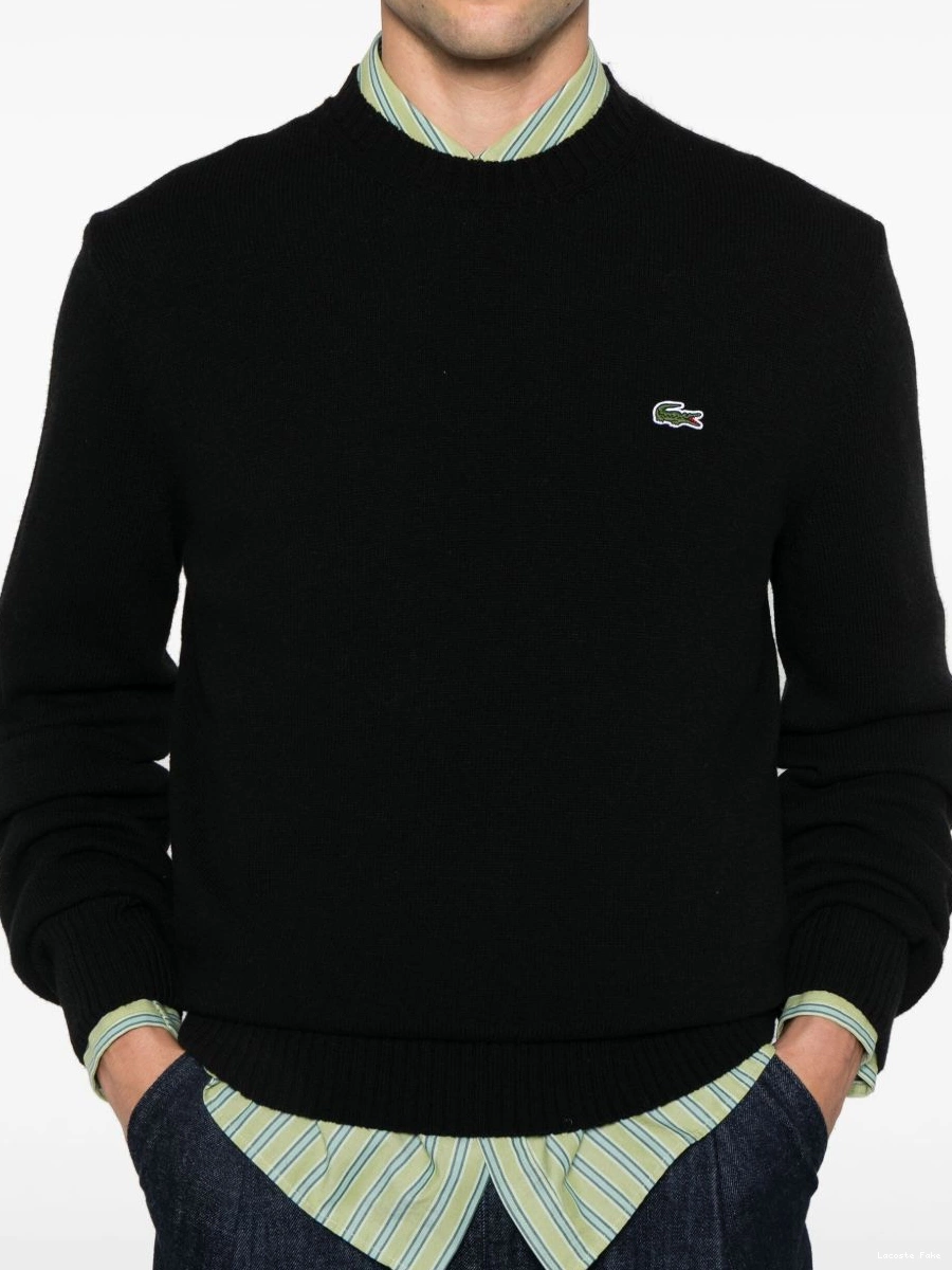 Cheap carded-wool Lacoste crew-neck Men sweater 0213