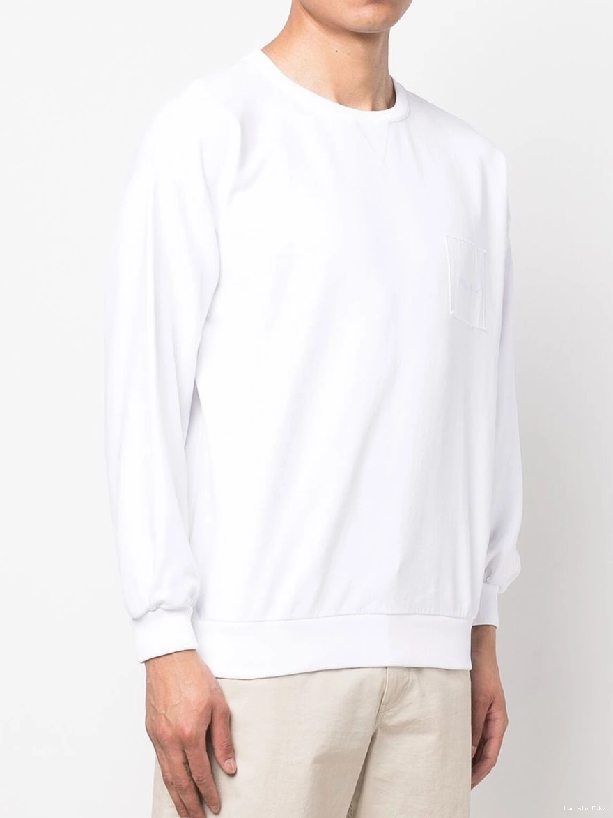 Affordable crew-neck Men logo-patch Lacoste sweatshirt 0223