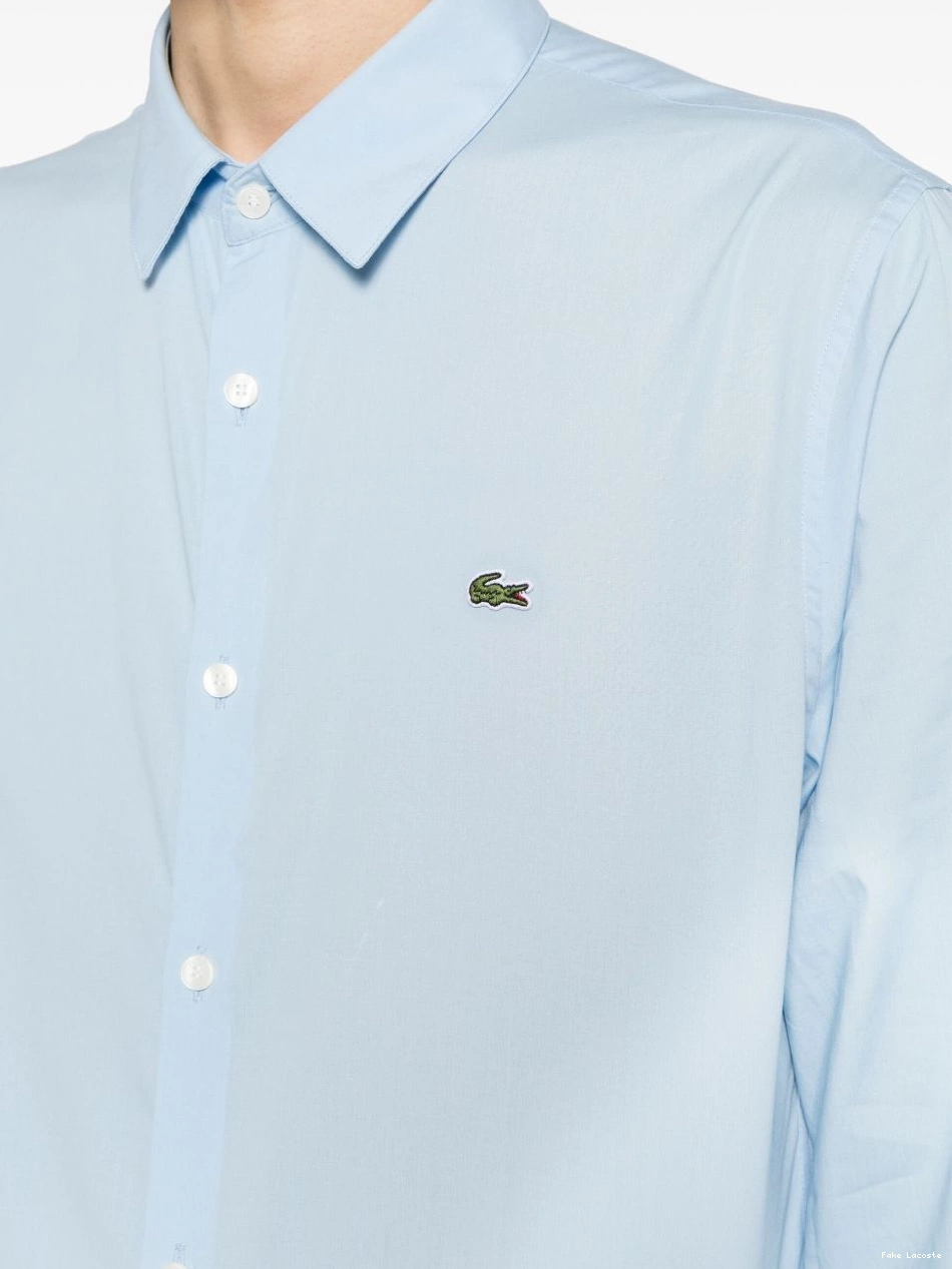 Cheap shirt cotton-poplin logo-embroidered Men Lacoste 0218