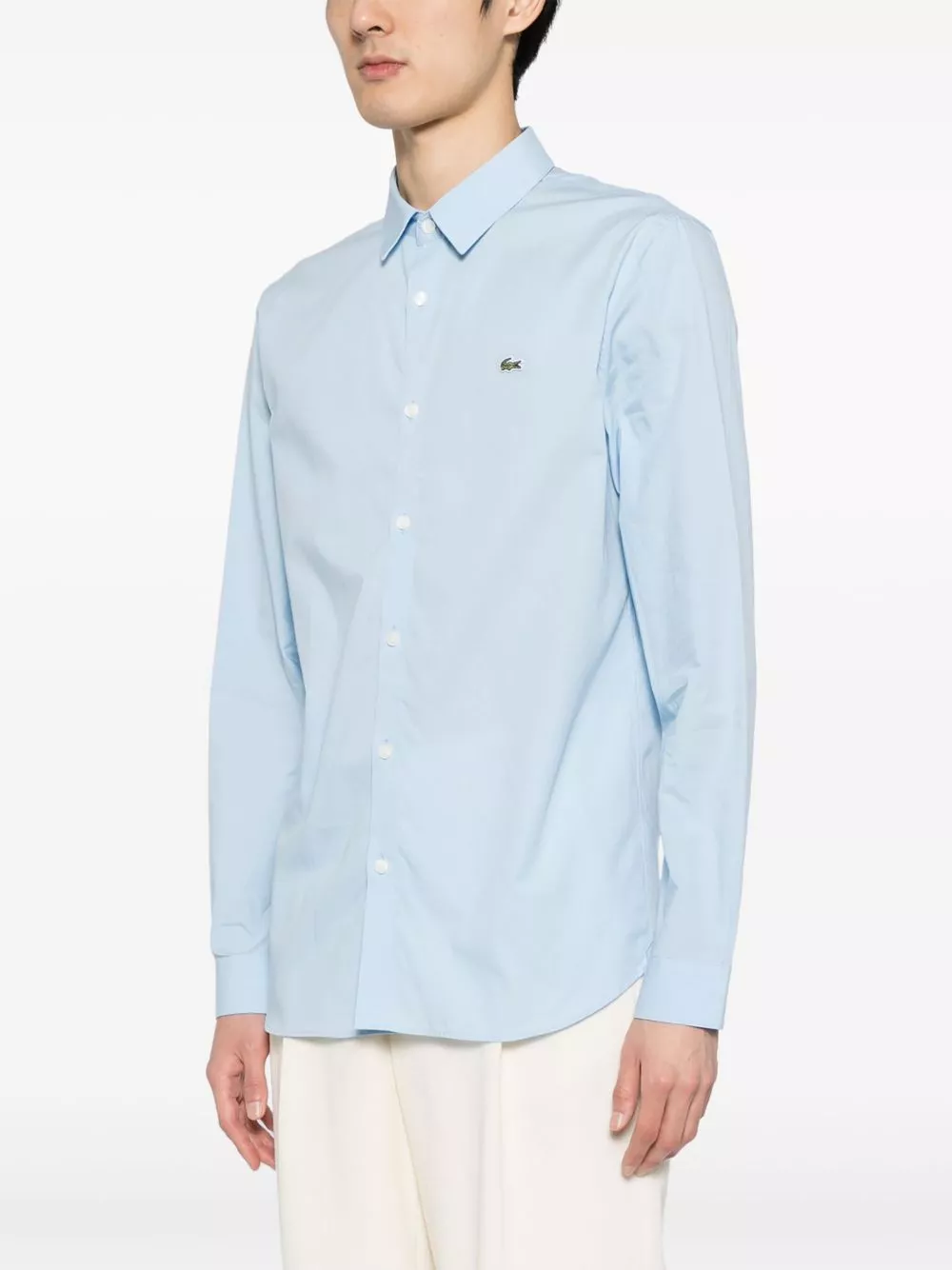 Cheap Lacoste logo-embroidered cotton-poplin shirt Men 0201