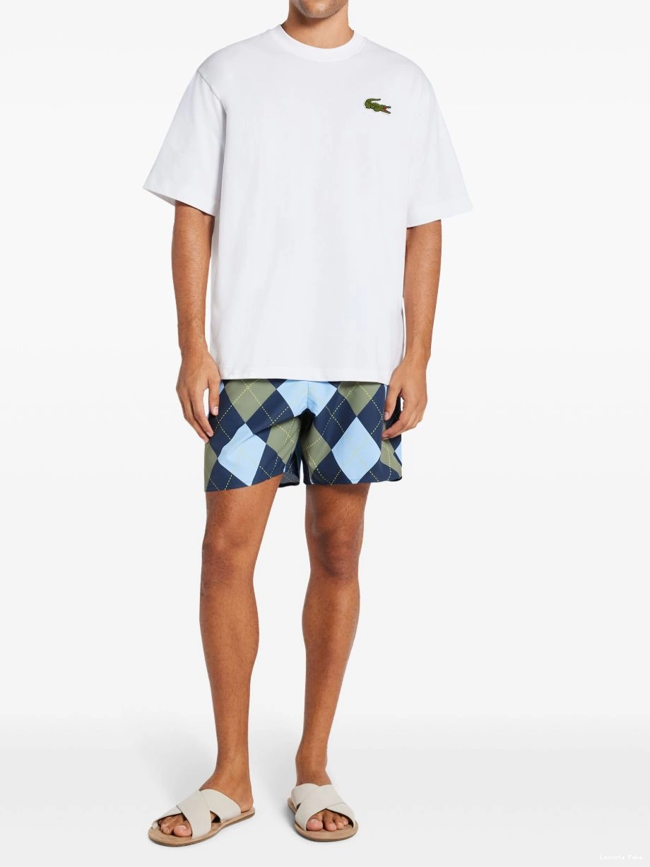 Cheap argyle-print swim shorts Men Lacoste 0213