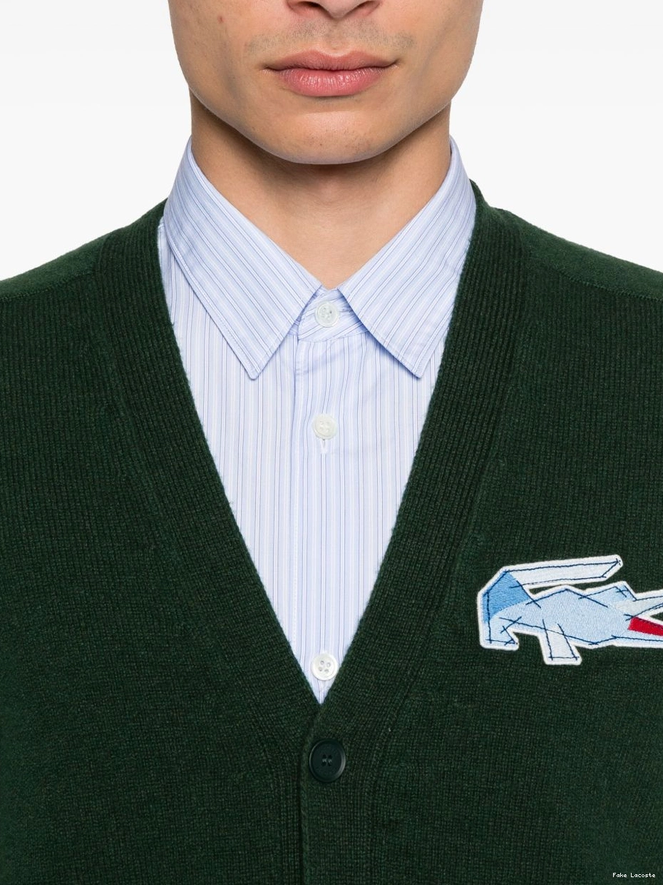 Cheap cardigan Men crocodile-emblem wool Lacoste 0210