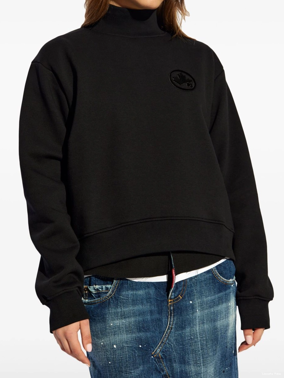 Cheap Men high-neck Lacoste sweatshirt logo-embroidered 0215